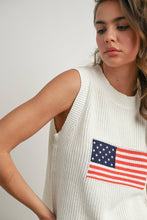 Load image into Gallery viewer, Flag Print Sleeveless Sweater
