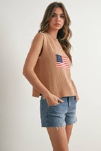 Load image into Gallery viewer, Flag Print Sleeveless Sweater
