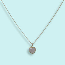 Load image into Gallery viewer, Pink Rose Quartz Heart of Stone Necklace
