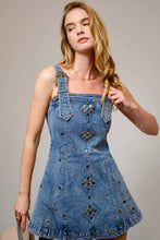 Load image into Gallery viewer, Studded Buckle Denim Dress
