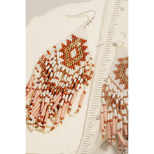 Load image into Gallery viewer, Seed Beaded Fringe Dangle Earrings
