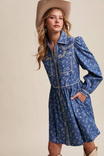 Load image into Gallery viewer, Embroidered Western Shirt Dress
