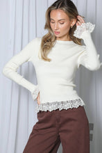 Load image into Gallery viewer, Lace Trim Knitted Top

