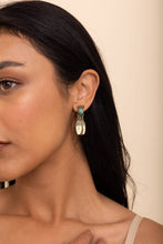 Load image into Gallery viewer, Antique Bronze Turquoise Stone Earrings
