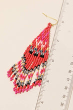 Load image into Gallery viewer, Triangle Seed Beaded Fringe Earrings

