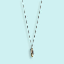Load image into Gallery viewer, Curvilinear Bone Lockback Knife on Silver Chain Necklace-32"

