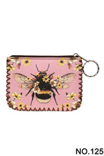 Load image into Gallery viewer, Bee Print Hand Stitch Coin Purse
