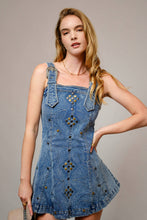 Load image into Gallery viewer, Studded Buckle Denim Dress
