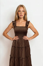 Load image into Gallery viewer, Plaid Smocked Midi Dress
