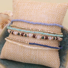 Load image into Gallery viewer, Cream Blue Green Stretch Bracelets Set
