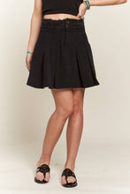 Load image into Gallery viewer, RAW EDGE WAIST WASHED DENIM MINI SKIRT
