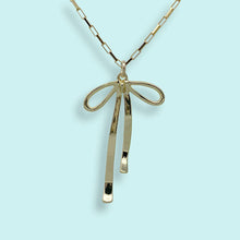 Load image into Gallery viewer, Gold Bow Necklace
