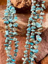Load image into Gallery viewer, Santo Domingo Triple Strand turquoise nugget and heishi necklace with matching jaclas
