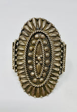 Load image into Gallery viewer, Stunning Heavy Silver Cuff w Repousse' and 5 Hand-Pulled Wire Shank
