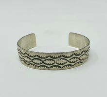 Load image into Gallery viewer, Navajo Sterling Silver Cuff w Stampwork
