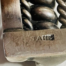 Load image into Gallery viewer, Navajo Silver Cuff with Spiral Center Surrounded by Smaller Spirals and Stampwork
