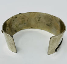 Load image into Gallery viewer, Navajo Sterling Silver Cuff with Stamped Silver and Gold Bars
