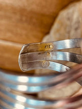 Load image into Gallery viewer, Navajo Cuff Bracelet with Large single stone Turquoise with Silver Leaf applique
