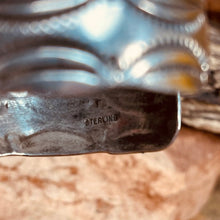 Load image into Gallery viewer, Navajo Sterling Cuff with Turquoise Stone and Hand Stamping
