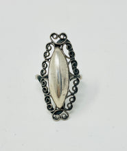 Load image into Gallery viewer, Vintage Sterling Silver Ring with Filigree
