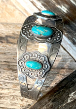 Load image into Gallery viewer, 3 Turquoise Stone Cuff

