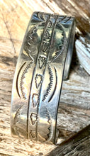 Load image into Gallery viewer, Sterling Silver w/ Hand Stamp Work Cuff
