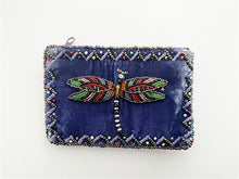 Load image into Gallery viewer, Rectangular Velvet Coin Purse- DragonFly
