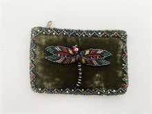 Load image into Gallery viewer, Rectangular Velvet Coin Purse- DragonFly
