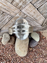 Load image into Gallery viewer, Vintage Navajo Turquoise and Coral Sterling Silver Cuff with a Bear Claw, 1970s
