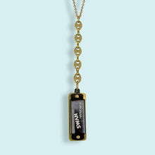 Load image into Gallery viewer, Black Anchor Chain Harmonica Necklace
